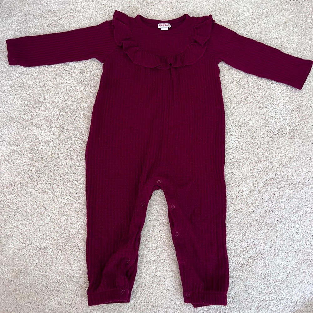 Cat and Jack Maroon Romper, Size 12 months